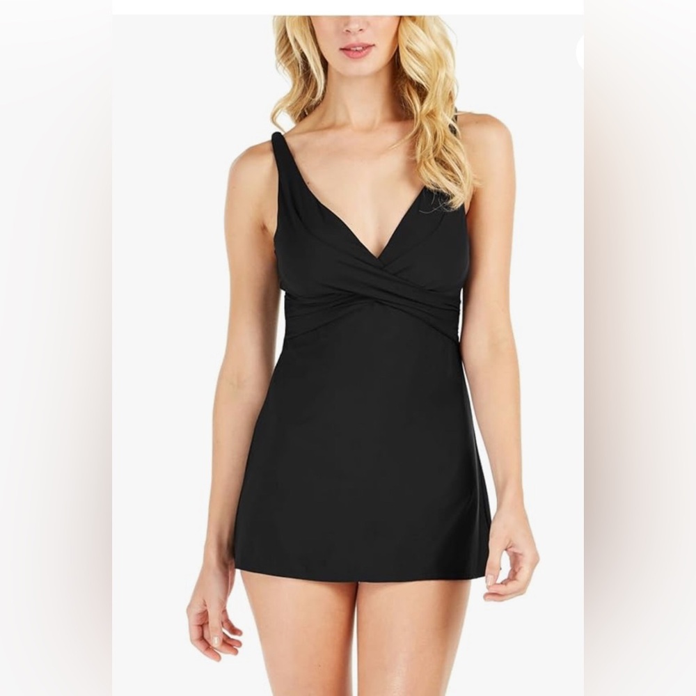 NWT Calvin Klein Skirted Overlay Swim Dress